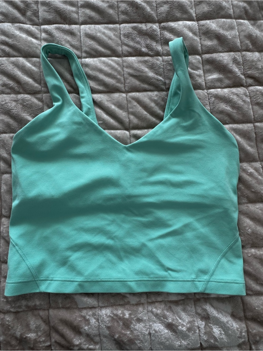 lululemon athletica Teal V-Neck Seamless Crop Sports Bra